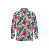 Watermelons tropical palm leaves pattern Men's Long Sleeve Polo Shirt