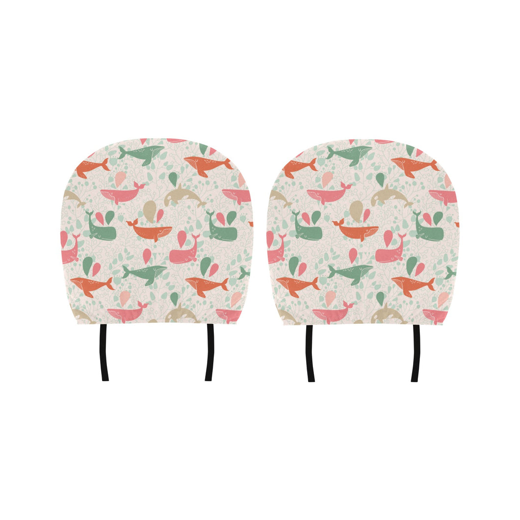 Cute whale pattern Car Headrest Cover