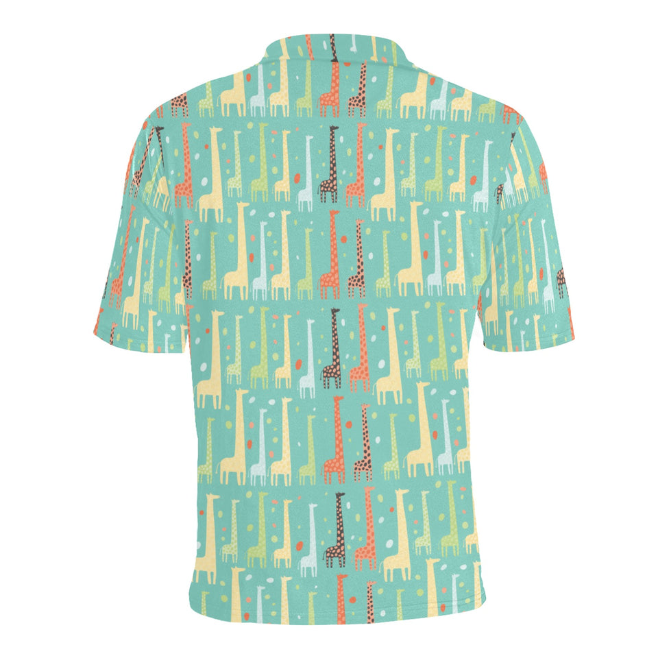 Giraffe Pattern Print Design 01 Men's All Over Print Polo Shirt