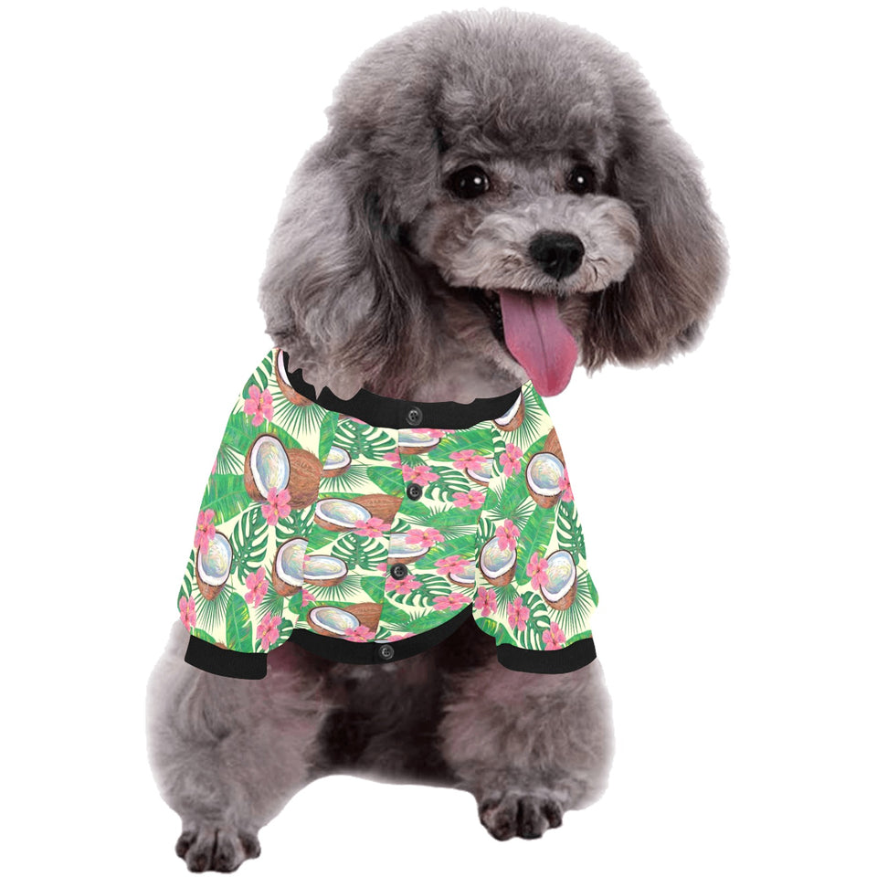 Coconut Pattern Print Design 01 All Over Print Pet Dog Round Neck Fuzzy Shirt