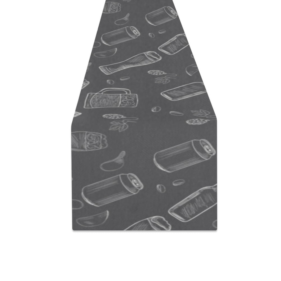 Beer hand drawn pattern Table Runner