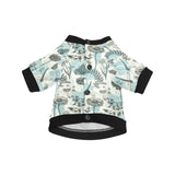 Dragonfly Butterfly Plants insect flower vintage s All Over Print Pet Dog Round Neck Fuzzy Shirt