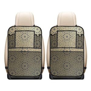 arabic star gold pattern Car Seat Back Organizer