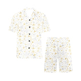 Christmas tree Christmas element Silver gold patte Men's V-Neck Short Pajama Set