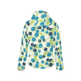 blueberry flower pattern Women's Padded Hooded Jacket