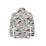 Mustache Beard Pattern Print Design 02 Men's Long Sleeve Polo Shirt
