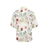 Bicycle Pattern Print Design 05 Women's All Over Print Hawaiian Shirt