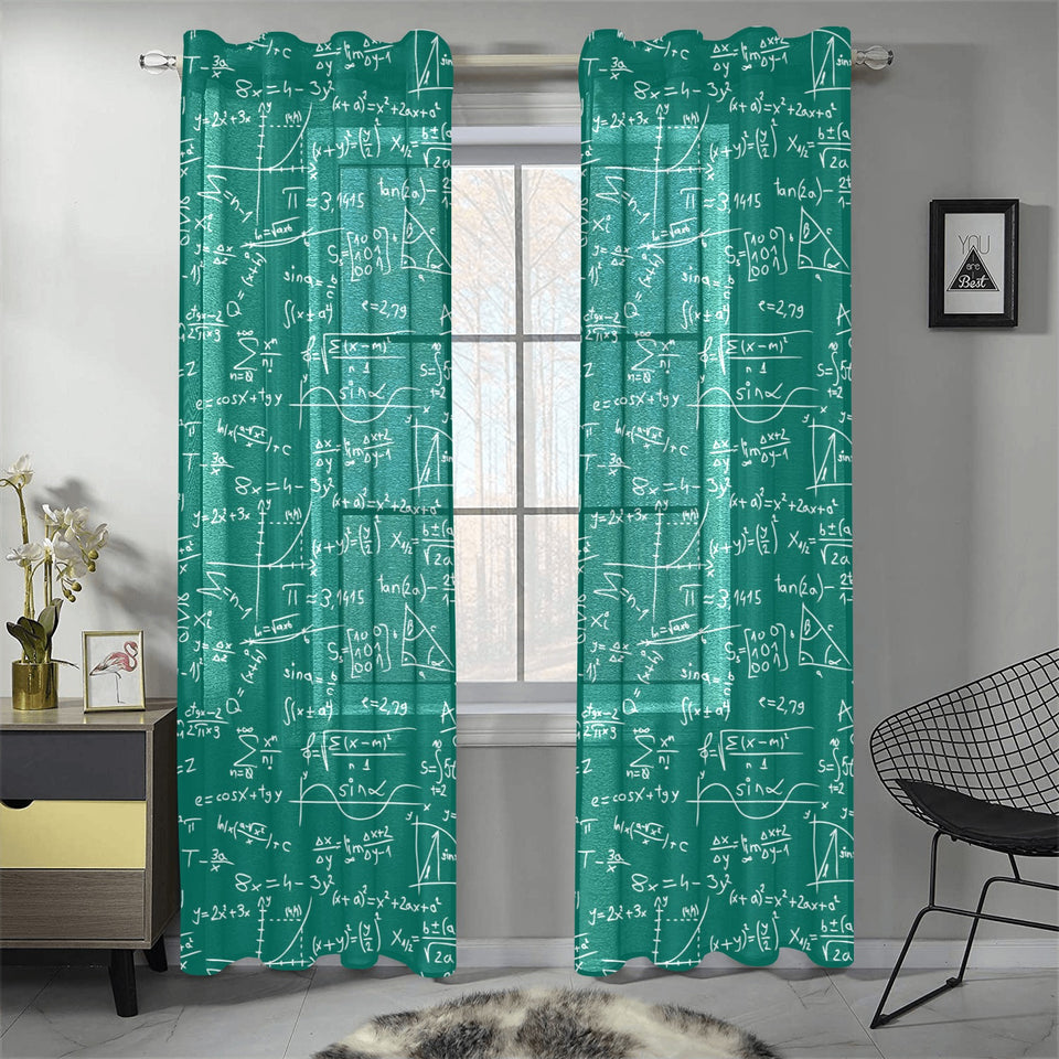 Math Pattern Print Design 01 Gauze Curtain