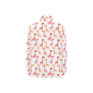 Giraffe Pattern Print Design 03 Women's Long Sleeve Polo Shirt