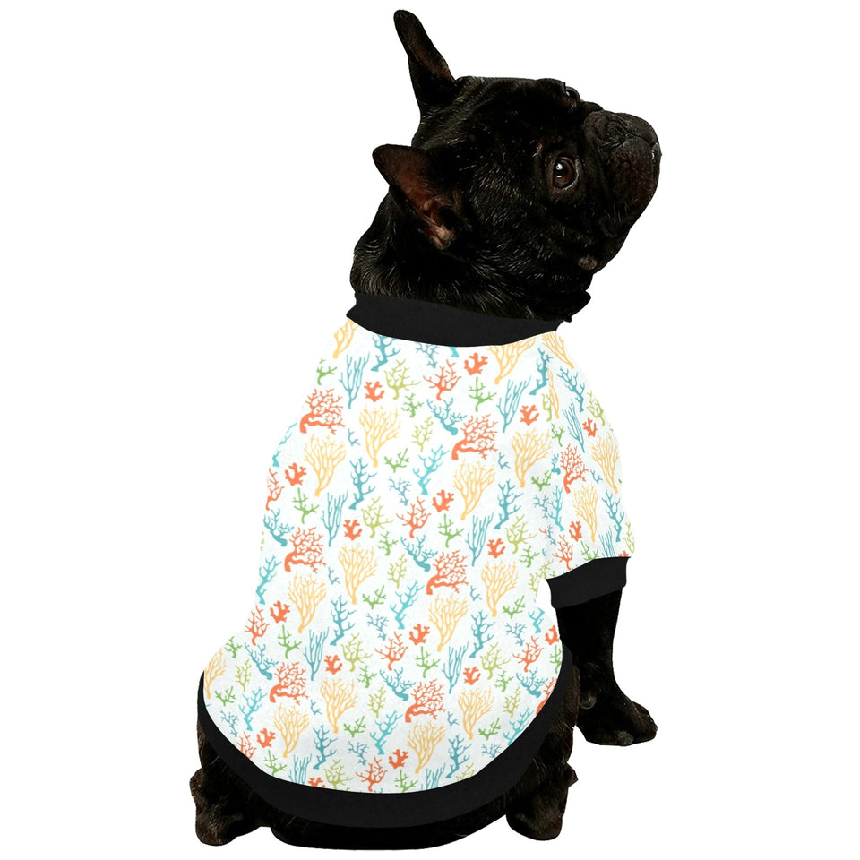 Coral Reef Pattern Print Design 02 All Over Print Pet Dog Round Neck Fuzzy Shirt