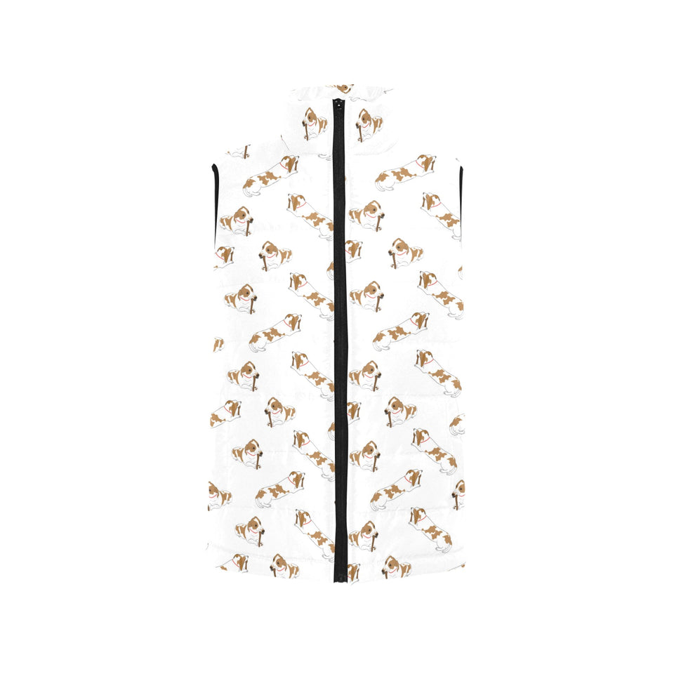 Jack Russel Pattern Print Design 04 Women's Padded Vest