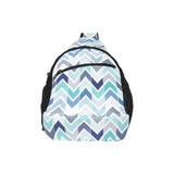 zigzag chevron blue pattern All Over Print Chest Bag