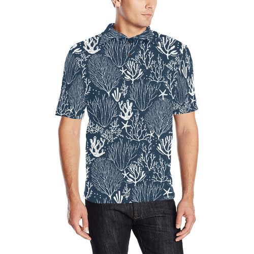 Coral Reef Pattern Print Design 05 Men's All Over Print Polo Shirt