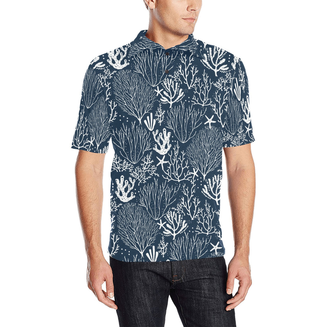 Coral Reef Pattern Print Design 05 Men's All Over Print Polo Shirt