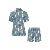 Cute rabbit pattern Women's V-Neck Short Pajama Set