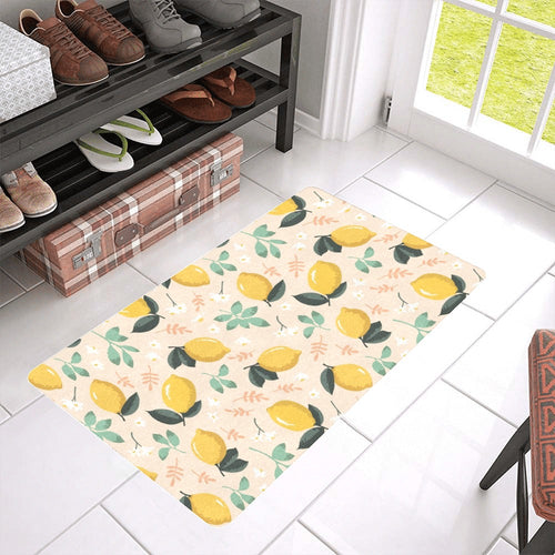 lemon flower leave pattern Doormat
