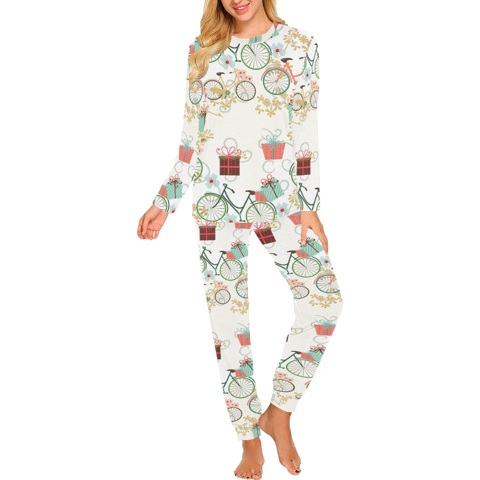 Bicycle Pattern Print Design 05 Women's All Over Print Pajama Set