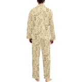 hand drawn peanuts pattern Men's Long Pajama Set