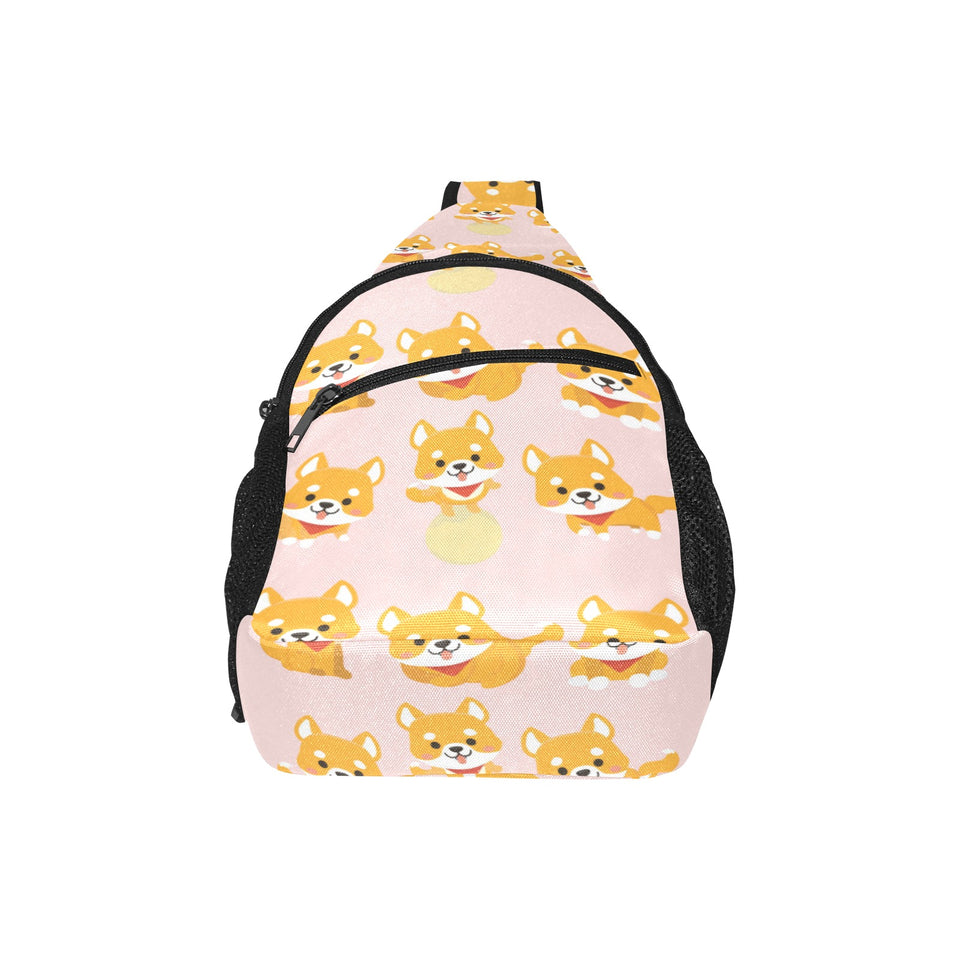Cute shiba inu dog pattern All Over Print Chest Bag