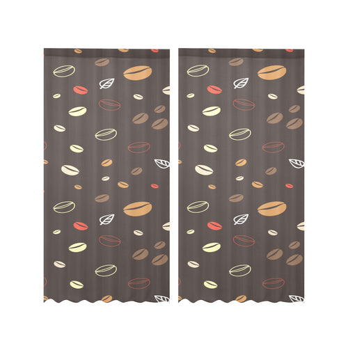 Coffee bean leave pattern Gauze Curtain