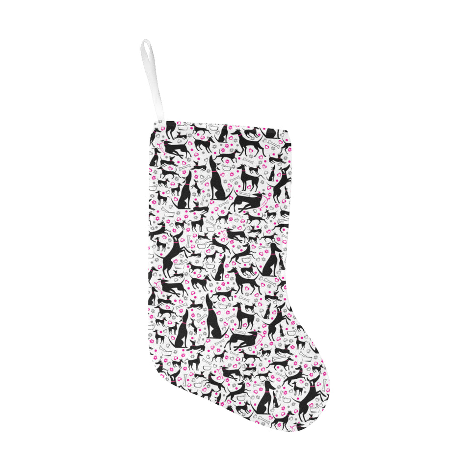 Greyhound Pattern Print Design 02 Christmas Stocking