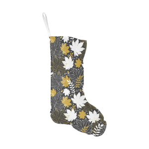 Beautiful gold autumn maple leaf pattern Christmas Stocking
