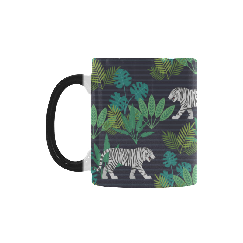 white bengal tigers tropical plant Morphing Mug Heat Changing Mug