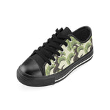 Bonsai pattern Men's Low Top Canvas Shoes Black