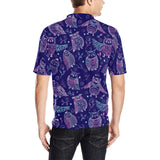 Cute owls pattern boho style ornament Men's All Over Print Polo Shirt