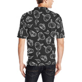 Garlic pattern black background Men's All Over Print Polo Shirt