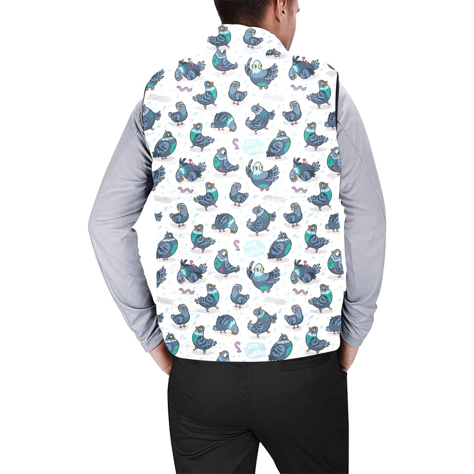 Pigeon Pattern Print Design 02 Men's Padded Vest