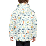 apples leaves pattern Kids' Boys' Girls' Padded Hooded Jacket