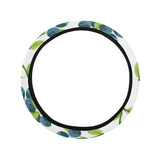 blueberry white background Car Steering Wheel Cover
