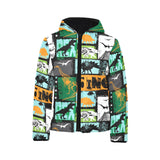 dinosaurs print pattern Kids' Boys' Girls' Padded Hooded Jacket