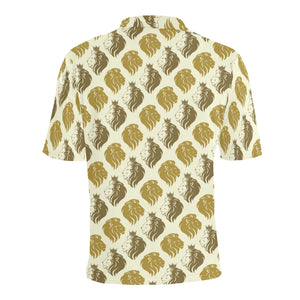 Lion Pattern Print Design 02 Men's All Over Print Polo Shirt