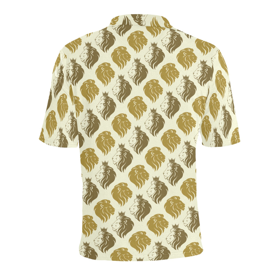 Lion Pattern Print Design 02 Men's All Over Print Polo Shirt