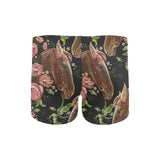 Horse head wild roses pattern Men's Swimming Trunks