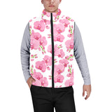 pink purple orchid pattern background Men's Padded Vest