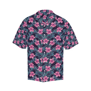 Hibiscus Pattern Print Design 05 Men's All Over Print Hawaiian Shirt (Model T58)