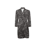 Pizza pattern Men's Long Sleeve Belted Night Robe