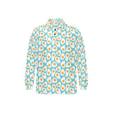 Fried Eggs Pattern Print Design 04 Men's Long Sleeve Polo Shirt