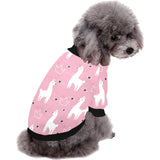 Llama Alpaca pink background All Over Print Pet Dog Round Neck Fuzzy Shirt