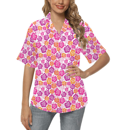 Hedgehog Pattern Print Design 05 Women's All Over Print Hawaiian Shirt