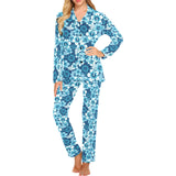 Hibiscus Pattern Print Design 03 Women's Long Pajama Set