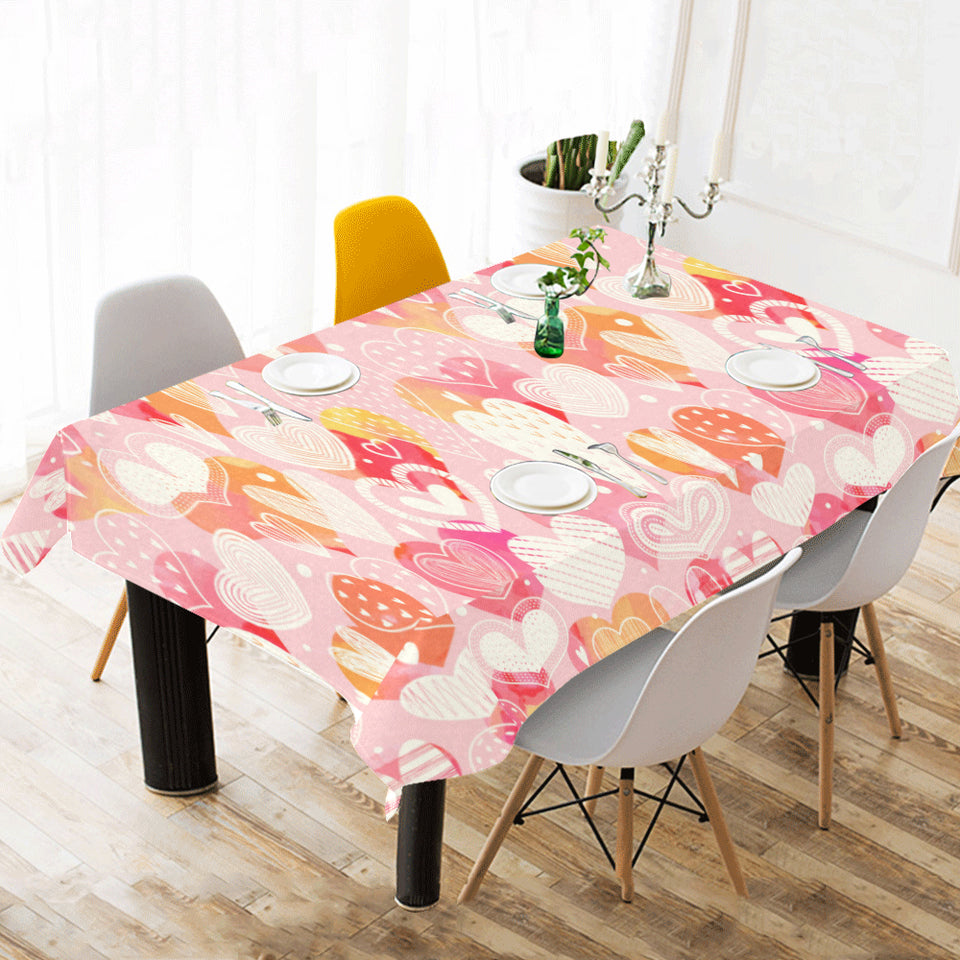 Hand drawn heart design pattern Tablecloth