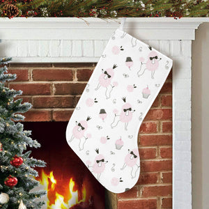 Poodle dog rose cake pattern Christmas Stocking