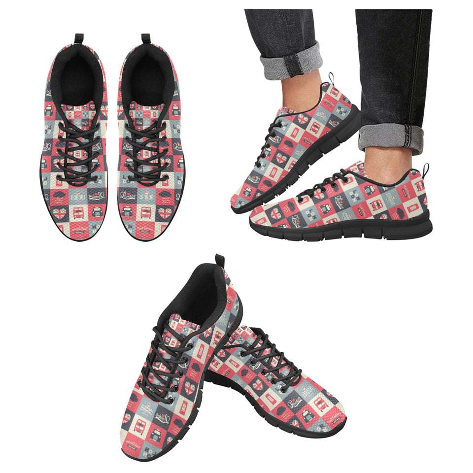 British Pattern Print Design 05 Men's Breathable Sneakers ( Model 055)