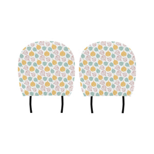 colorful onions white background Car Headrest Cover