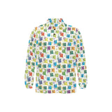 Chemistry Periodic Table Pattern Print Design 05 Men's Long Sleeve Polo Shirt