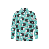 Hedgehog Pattern Print Design 03 Men's Long Sleeve Polo Shirt